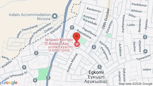 Apartments for rent i Nicosia Egkomi - kort over placeringen