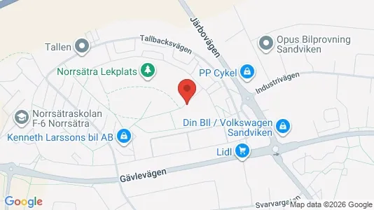 Apartments for rent i Sandviken - kort over placeringen