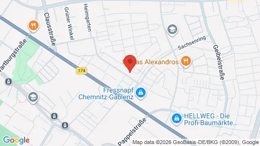 Apartments for rent i Chemnitz - kort over placeringen