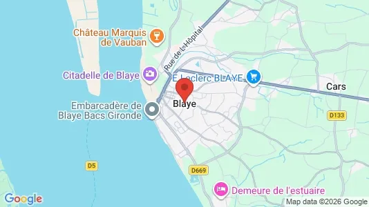 Houses for rent i Blaye - kort over placeringen