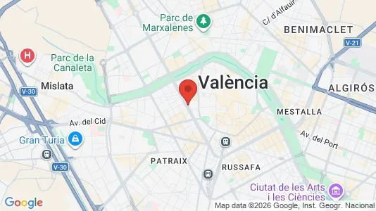 Rooms for rent i Valencia Extramurs - kort over placeringen