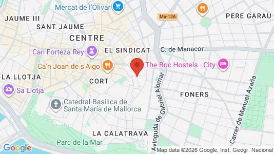 Apartments for rent i Palma de Mallorca - kort over placeringen