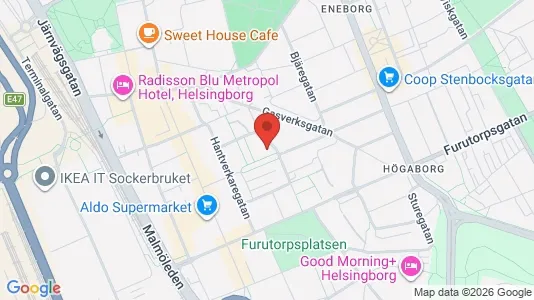 Apartments for rent i Helsingborg - kort over placeringen