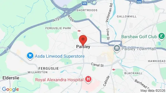 Apartments for rent i Paisley - Renfrewshire - kort over placeringen