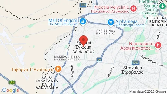 Apartments for rent i Nicosia Egkomi - kort over placeringen