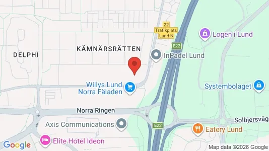 Rooms for rent i Lund - kort over placeringen