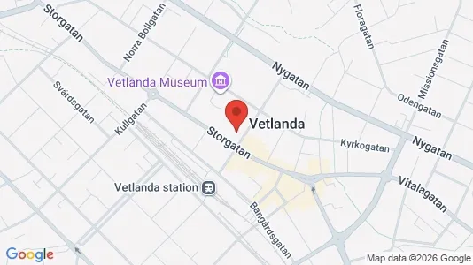 Apartments for rent i Vetlanda - kort over placeringen