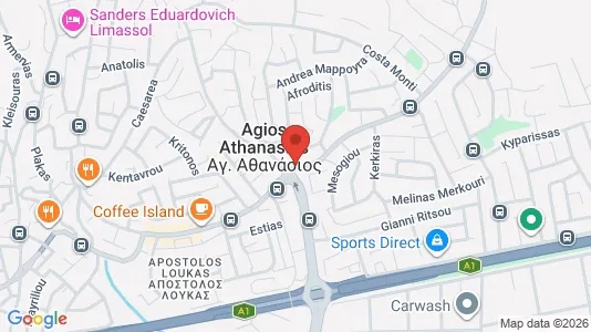 Apartments for rent i Agios Athanasios - kort over placeringen