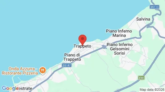 Apartments for rent i Trappeto - kort over placeringen