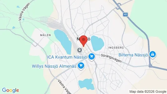 Apartments for rent i Nässjö - kort over placeringen