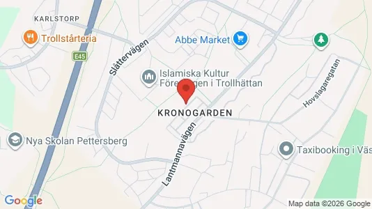 Apartments for rent i Trollhättan - kort over placeringen