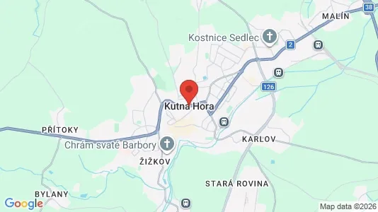 Apartments for rent i Kutná Hora - kort over placeringen