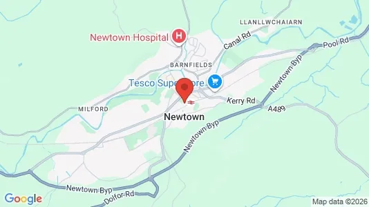 Houses for rent i Newtown - Powys - kort over placeringen