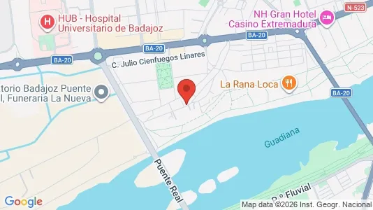 Apartments for rent i Badajoz - kort over placeringen