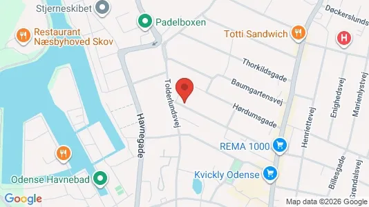 Apartments for rent i Odense C - kort over placeringen