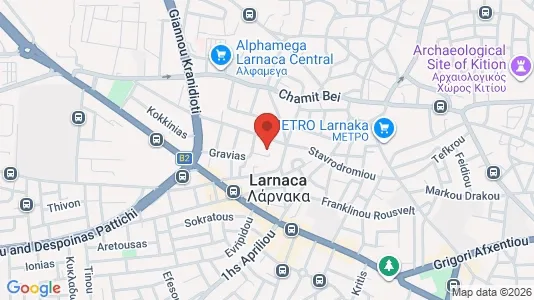 Apartments for rent i Larnaca - kort over placeringen