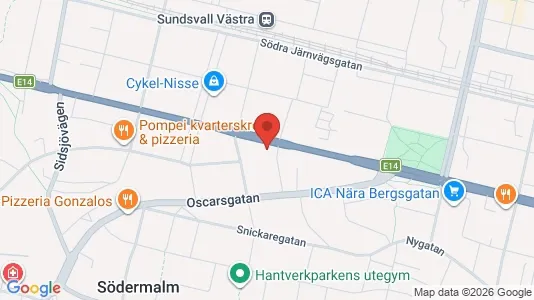 Apartments for rent i Sundsvall - kort over placeringen