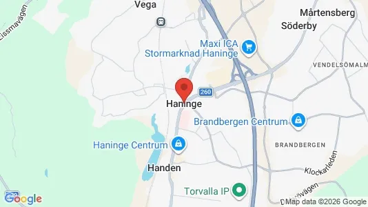 Houses for rent i Haninge - kort over placeringen