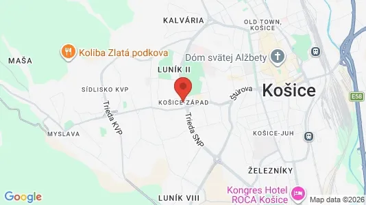 Apartments for rent i Košice Západ - kort over placeringen