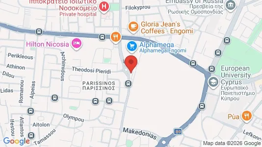 Apartments for rent i Nicosia Egkomi - kort over placeringen