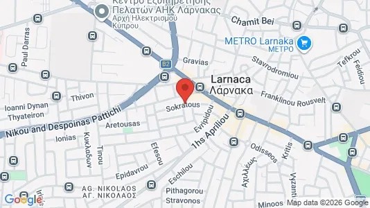 Apartments for rent i Larnaca - kort over placeringen