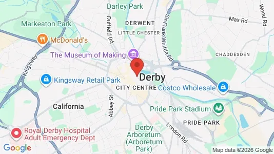 Houses for rent i Derby - Derbyshire - kort over placeringen