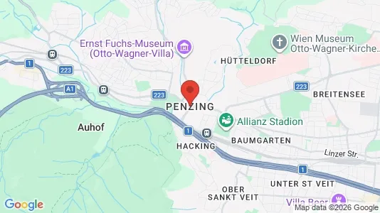 Houses for rent i Wien Penzing - kort over placeringen