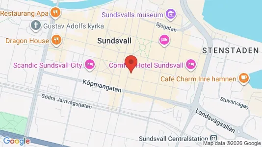 Apartments for rent i Sundsvall - kort over placeringen
