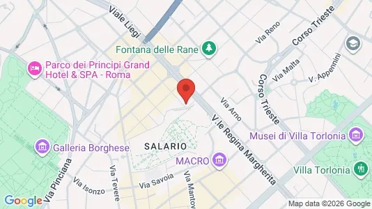 Apartments for rent i Roma Municipio II – Parioli/Nomentano - kort over placeringen