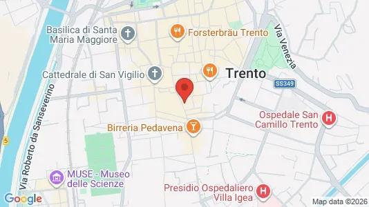 Apartments for rent i Trento - kort over placeringen