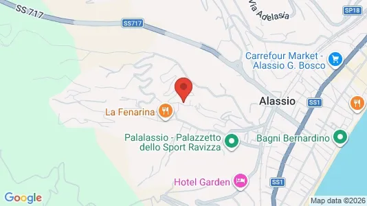 Apartments for rent i Alassio - kort over placeringen