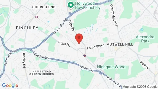 Houses for rent i London N2 - kort over placeringen
