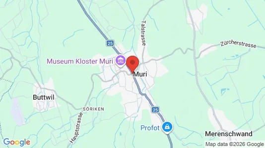 Apartments for rent i Muri - kort over placeringen