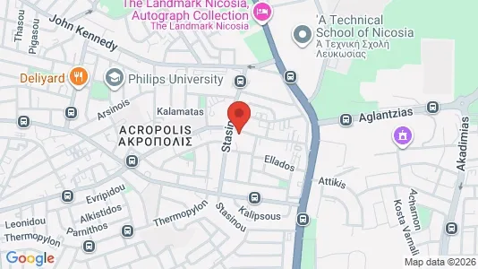 Apartments for rent i Nicosia Strovolos - kort over placeringen