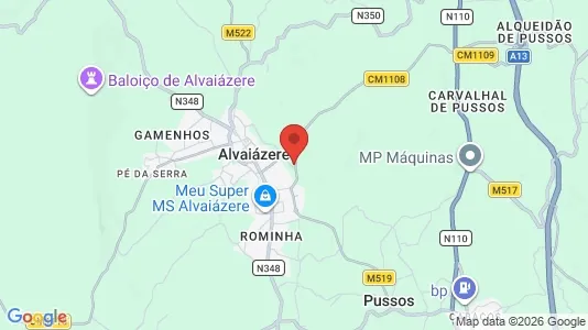 Apartments for rent i Alvaiázere - kort over placeringen
