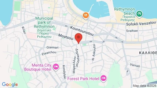 Apartments for rent i Rethymno - kort over placeringen