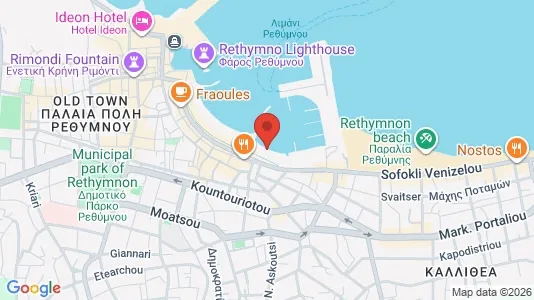 Apartments for rent i Rethymno - kort over placeringen