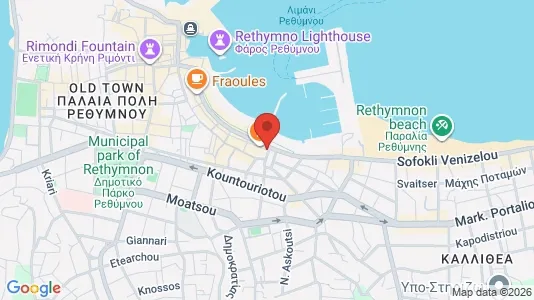 Apartments for rent i Rethymno - kort over placeringen