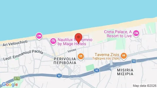 Apartments for rent i Rethymno - kort over placeringen