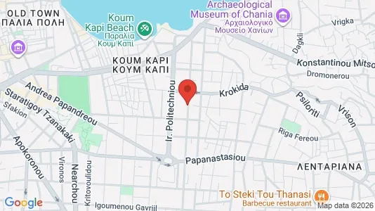 Apartments for rent i Chania - kort over placeringen