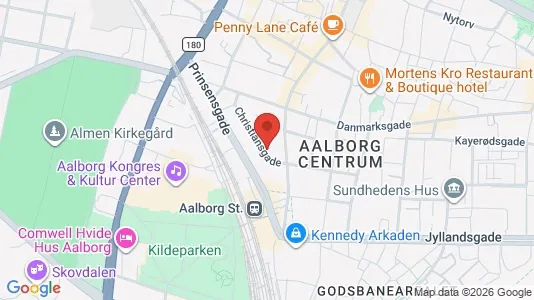 Apartments for rent i Aalborg Center - kort over placeringen