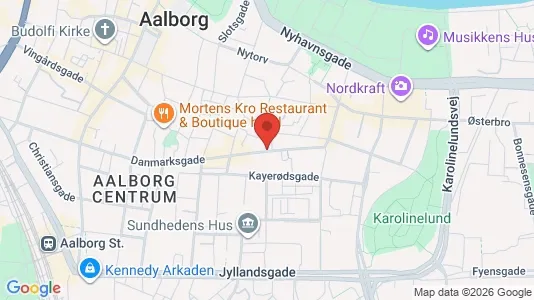 Apartments for rent i Aalborg Center - kort over placeringen