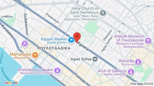Apartments for rent i Thessaloniki - kort over placeringen