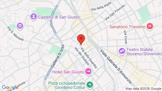 Apartments for rent i Trieste - kort over placeringen