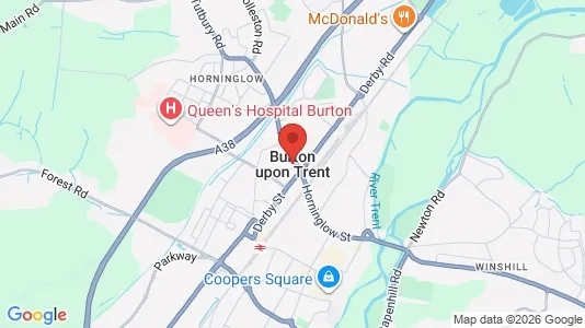 Houses for rent i Burton-On-Trent - Staffordshire - kort over placeringen