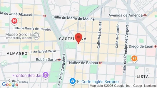 Apartments for rent i Madrid Salamanca - kort over placeringen