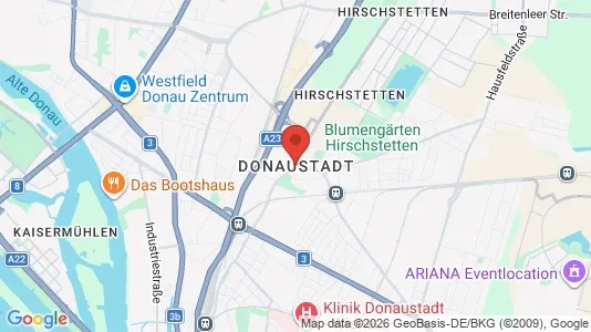 Apartments for rent i Vienna Donaustadt - kort over placeringen