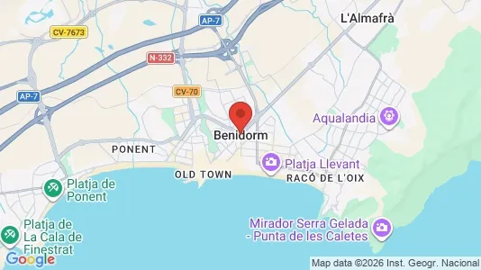 Houses for rent i Benidorm - kort over placeringen