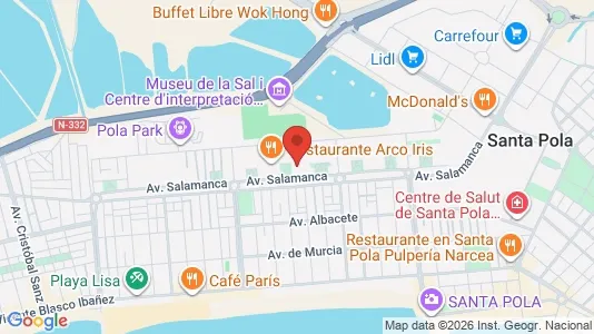 Apartments for rent i Santa Pola - kort over placeringen
