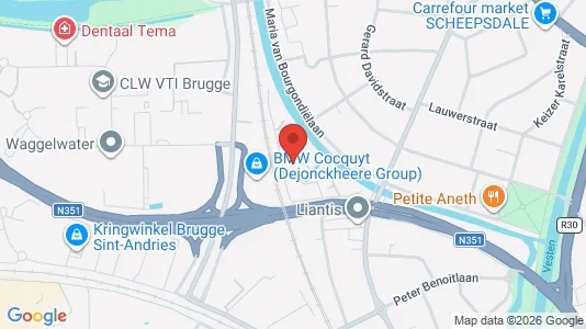 Apartments for rent i Brugge - kort over placeringen